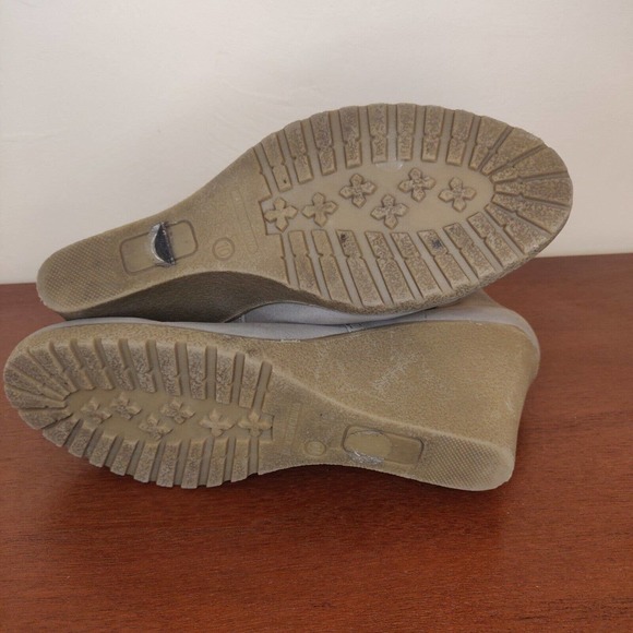 Gap Women's Shoes Wedge Heel Booties Gray Suede Lace Up Size 10. - Picture 6 of 8